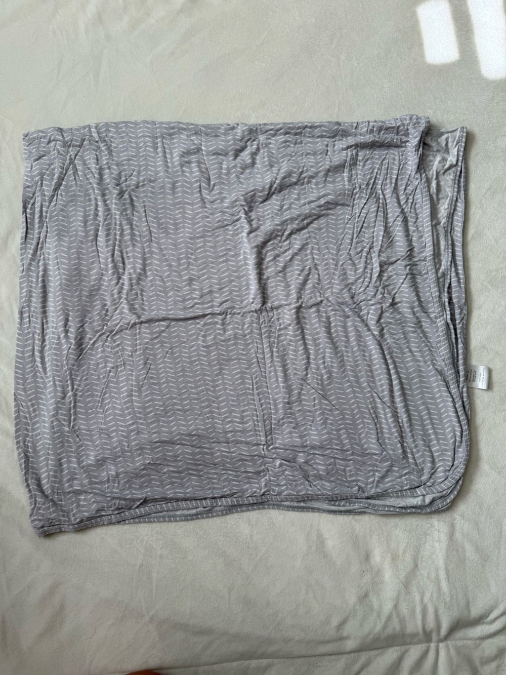 Lou Lou grey and white herringbone swaddle blanket